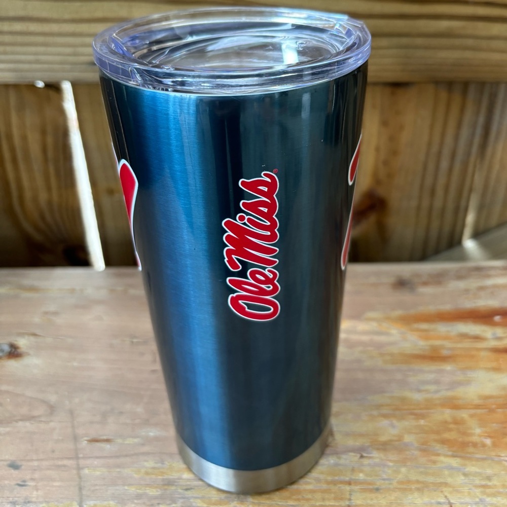 Ole Miss Blue & Red Vacuum Sealed Insulated Stainless Tumbler & Lid 16oz
